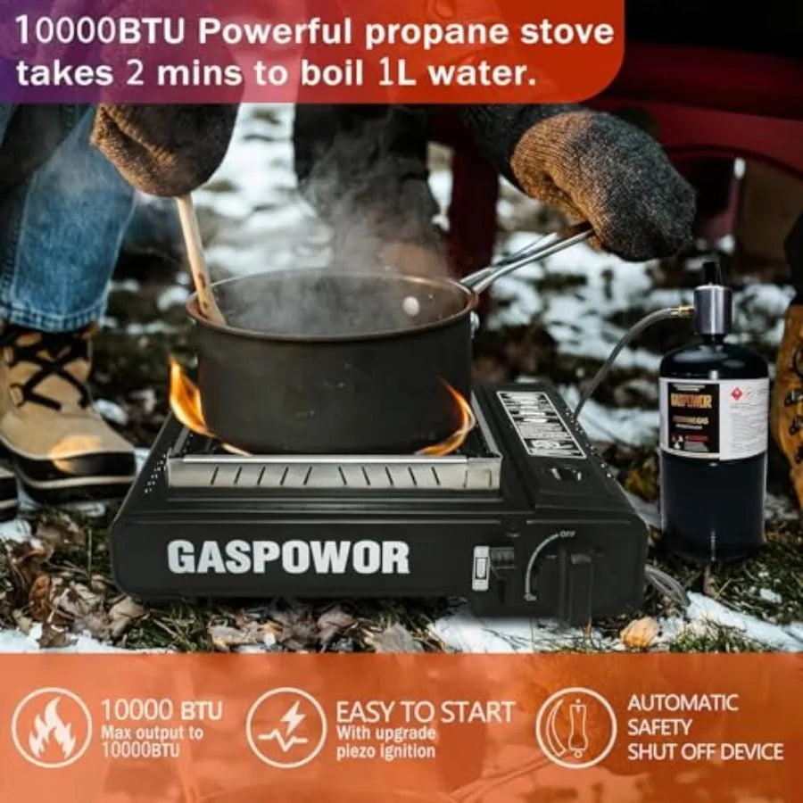 Dual Fuel Portable Gas Stove With Windblocker 10K BTU Ignition