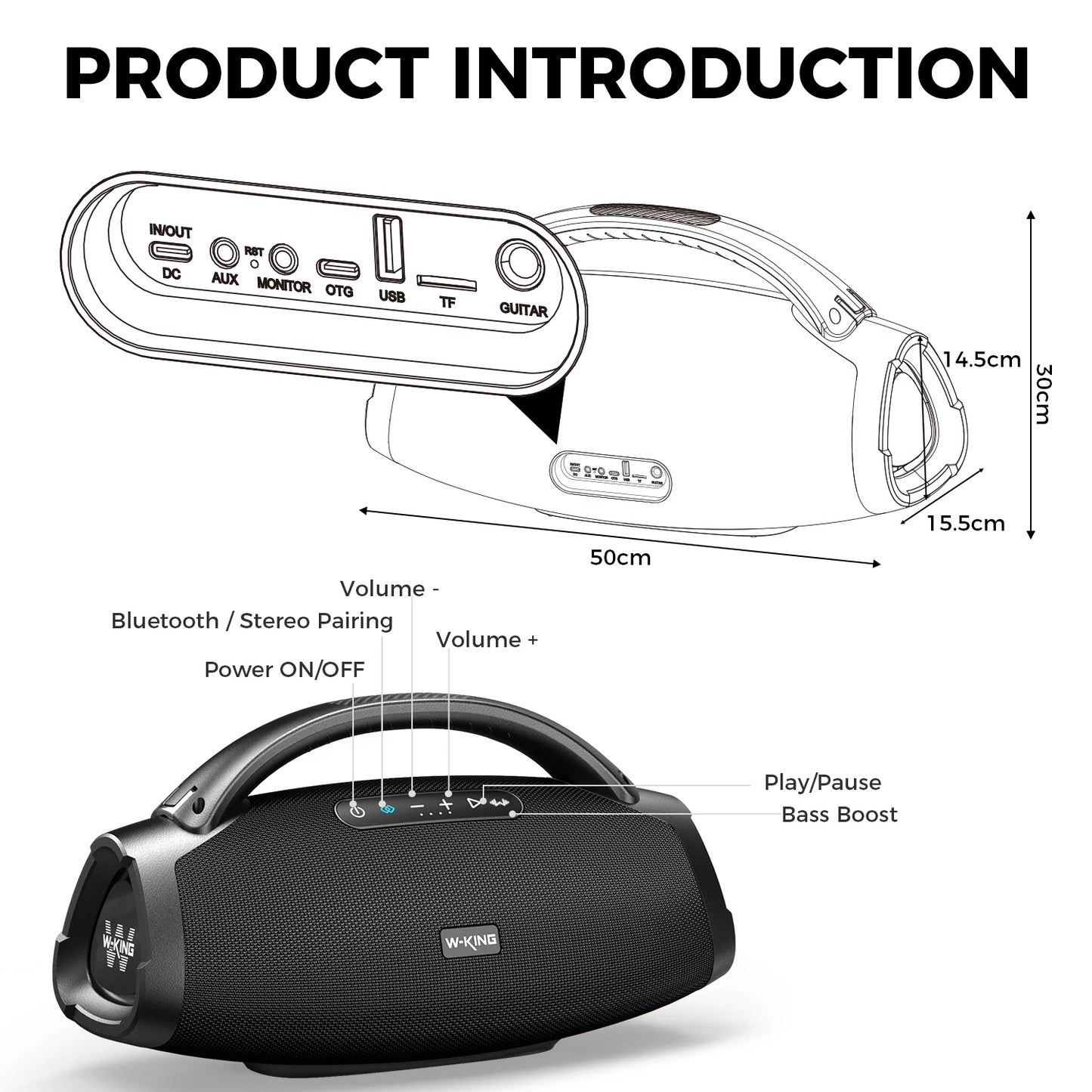 W-King D20 Portable Bluetooth Speaker IPX7 Waterproof