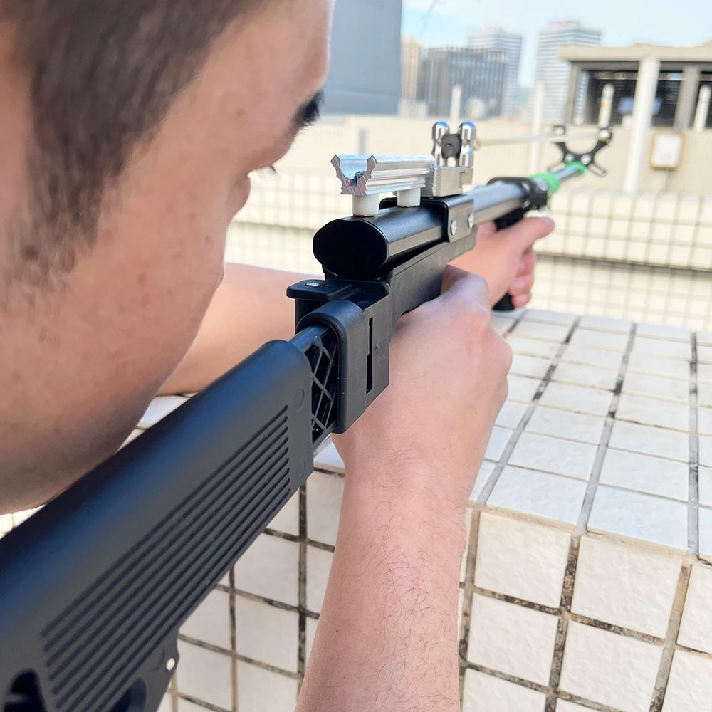 Metal Trigger Slingshot With Folding Shoulder Support For Hunting