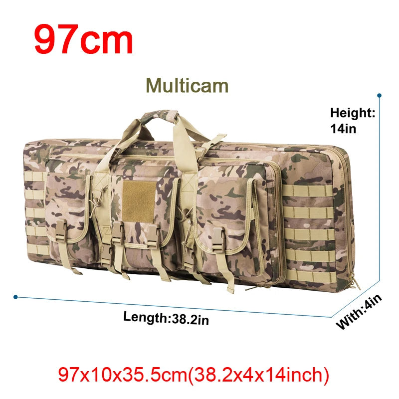 LQARMY Tactical Double Rifle Case Molle Gun Bag Airsoft