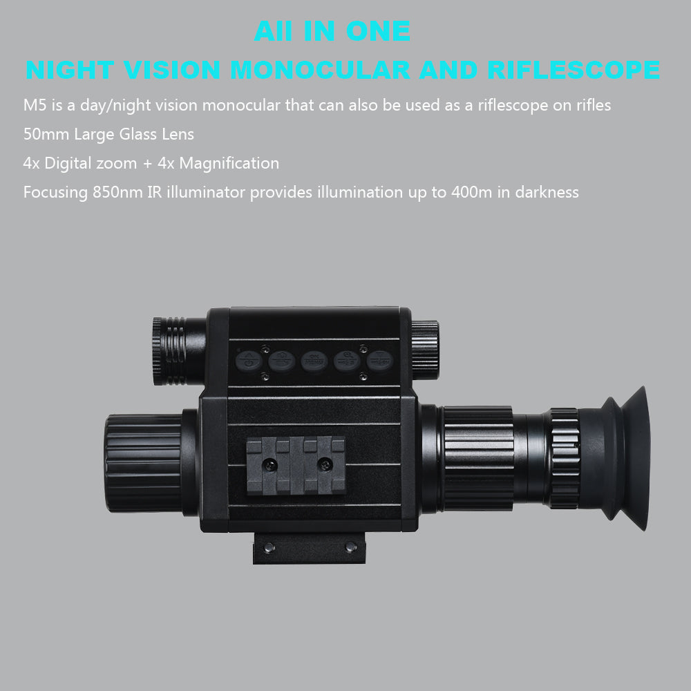 Megaorei Digital Night Vision Riflescope 940nm IR 5X 1080P