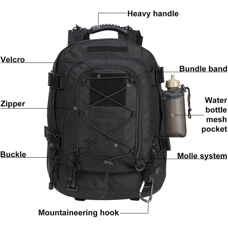 LQARMY Military Tactical Backpack Molle Rucksack For Outdoor Adventure