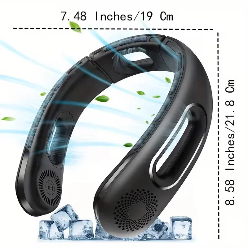 Bladeless Wearable Neck Fan With Rechargeable Battery For Travel