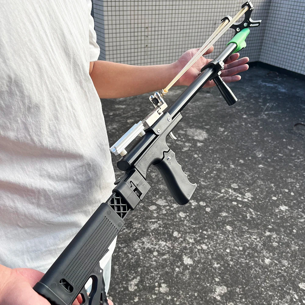 Metal Trigger Slingshot With Folding Shoulder Support For Hunting