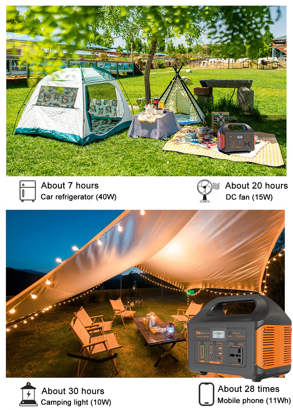 GaiaRay 300W Portable Power Bank Outdoor Power Supply With LED Light