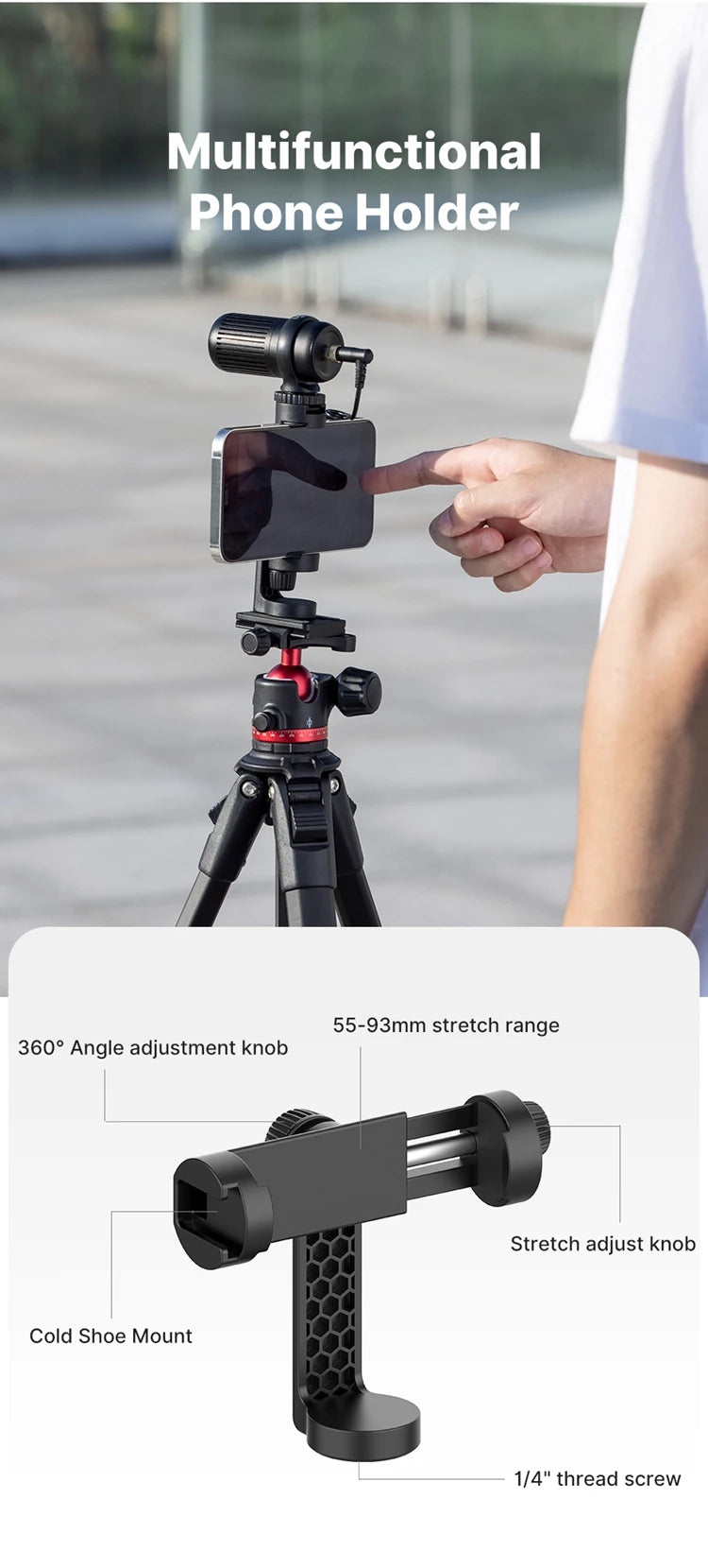 Ulanzi Ombra Aluminum Travel Tripod For Smartphone And Dslr Photography