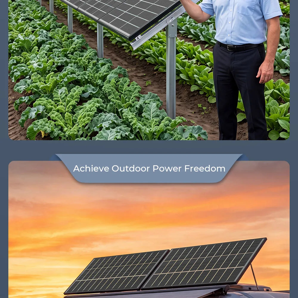 Rvpozwer Bifacial Solar Panel High Efficiency Photovoltaic Module