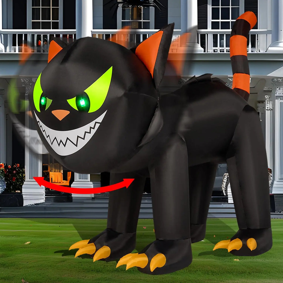 Joyfy Crawling Cat Halloween Inflatable With Moving Head