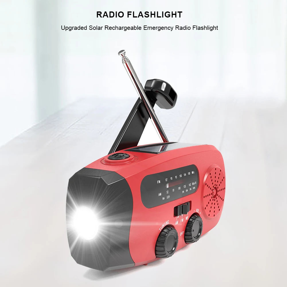 ANENG Portable Emergency Hand Crank Radio With FMAM Weather Led