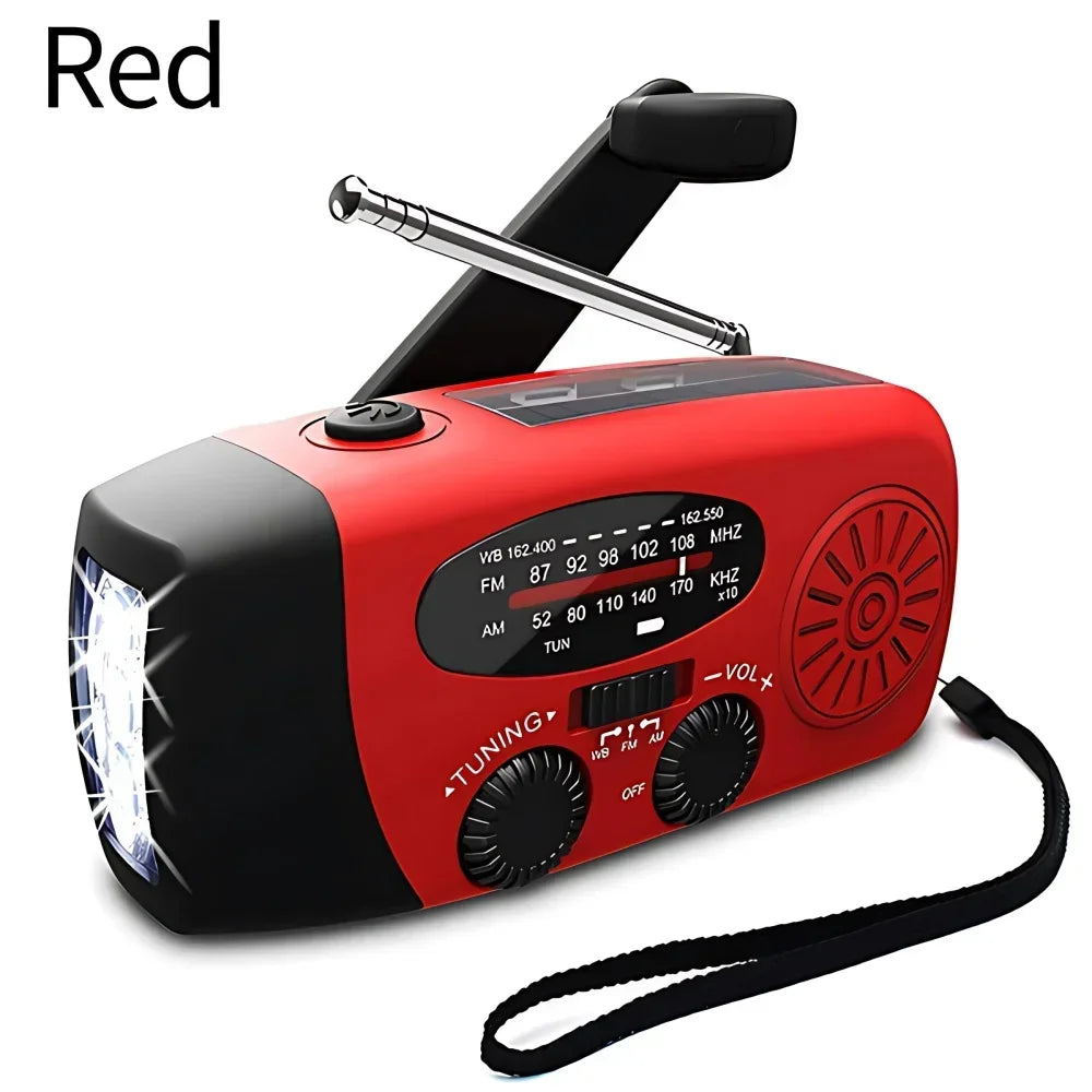 Portable Solar Hand Crank Emergency Radio 2000mAh Power Bank FM AM NOAA Weather Alert LED Flashlight Survival Kit Hurricane Supplies Emergency Preparedness for Home Blackout Severe Weather Camping Outdoor
