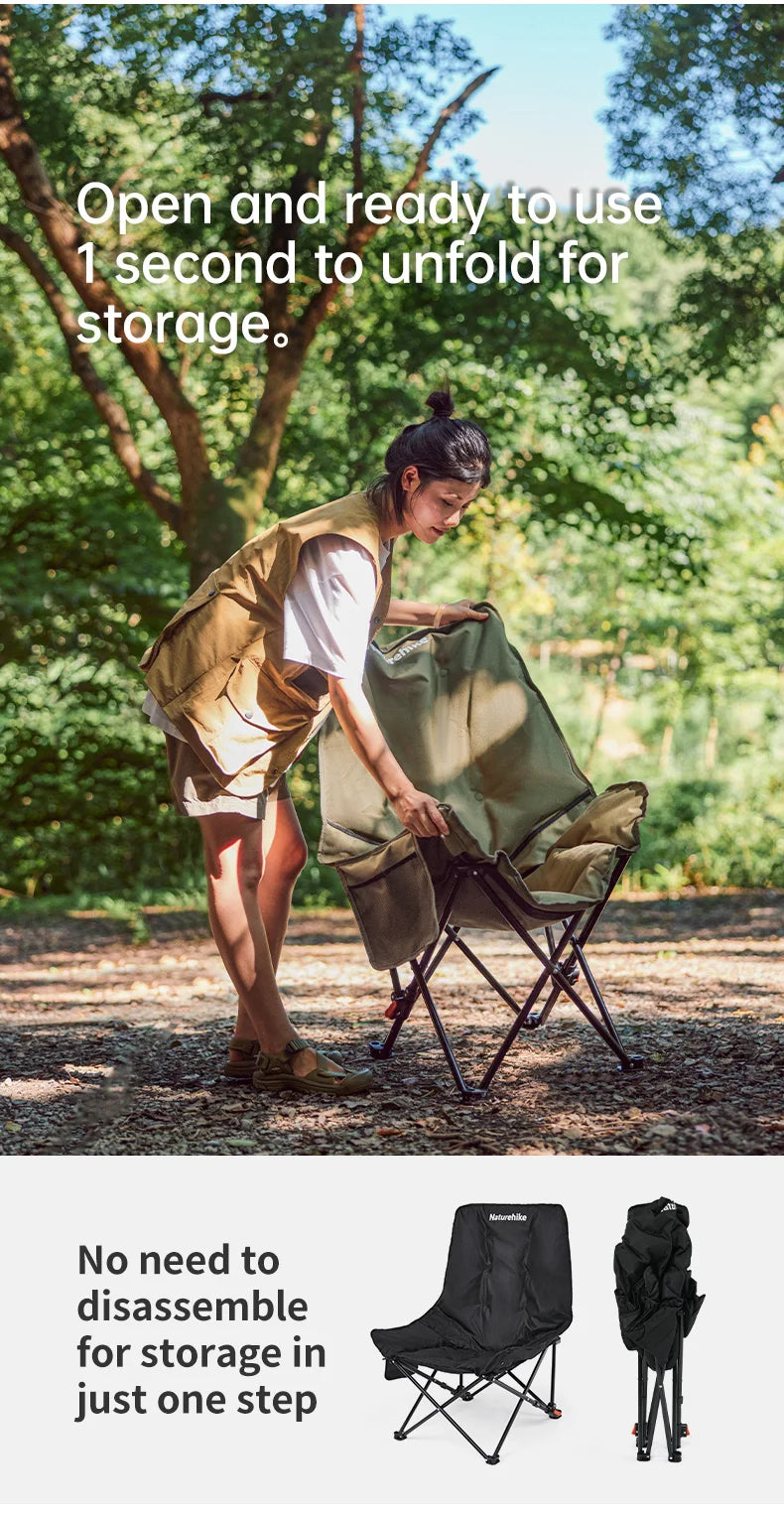 Naturehike High Back Moon Chair Camping Folding Outdoor Lounge