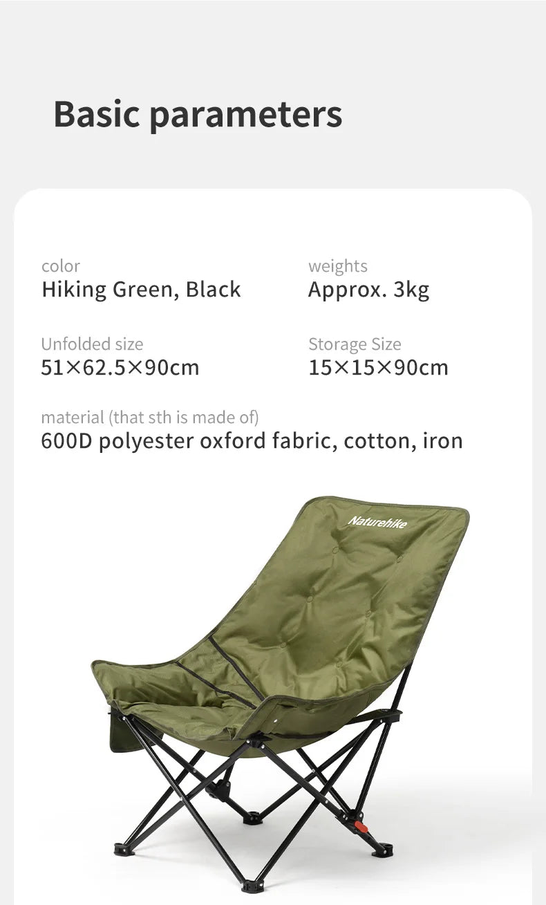 Naturehike High Back Moon Chair Camping Folding Outdoor Lounge