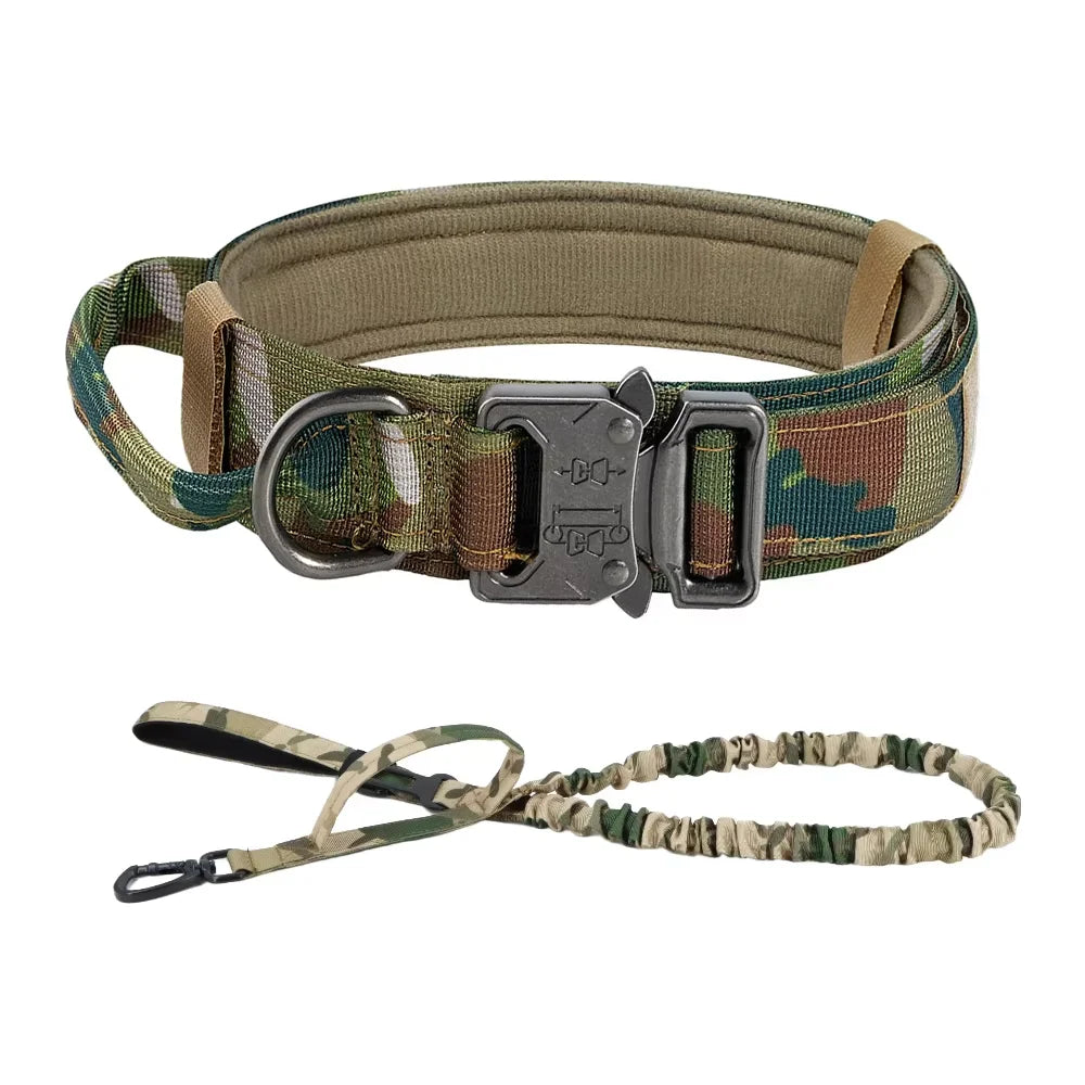 Adjustable Dog Training Collar and Leash Set Tactical