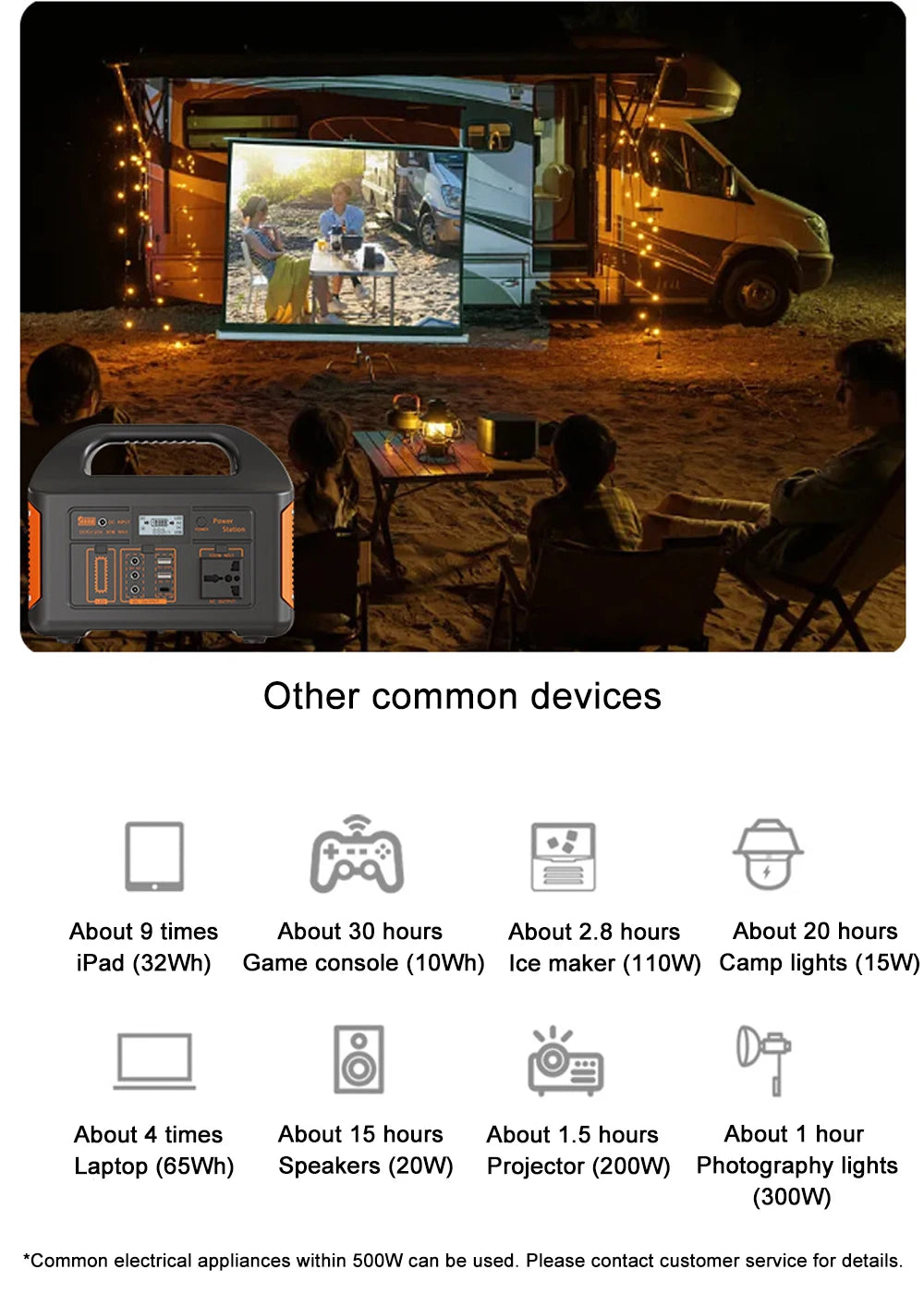 GaiaRay 300W Portable Power Bank Outdoor Power Supply With LED Light