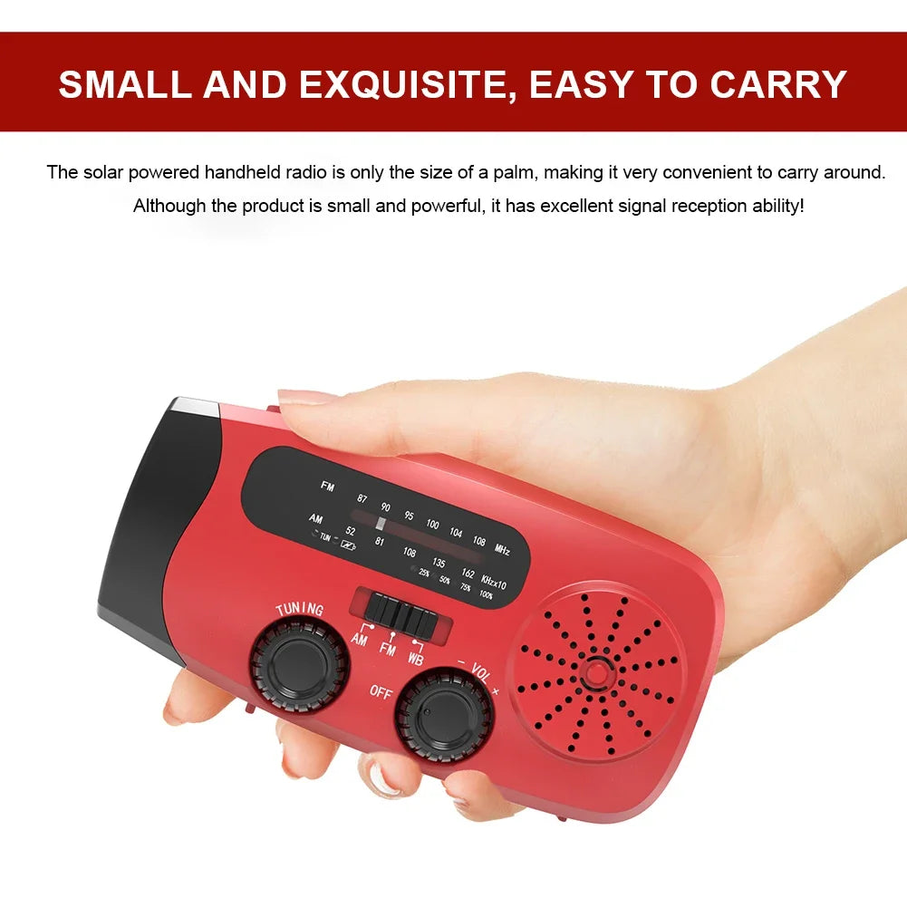 ANENG Portable Emergency Hand Crank Radio With FMAM Weather Led