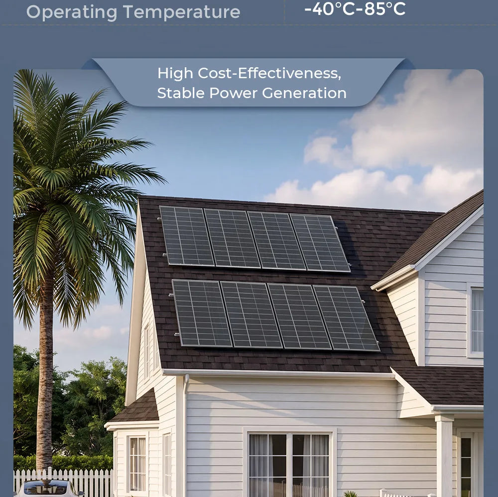 Rvpozwer Bifacial Solar Panel High Efficiency Photovoltaic Module