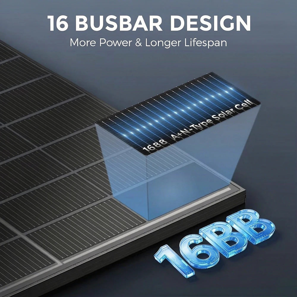 Rvpozwer Bifacial Solar Panel High Efficiency Photovoltaic Module