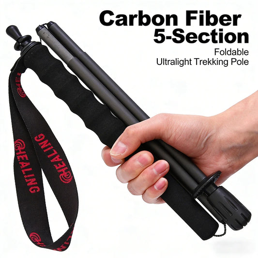 OKHEALING Trekking Poles Carbon Fiber Ultra Light Folding Two Piece