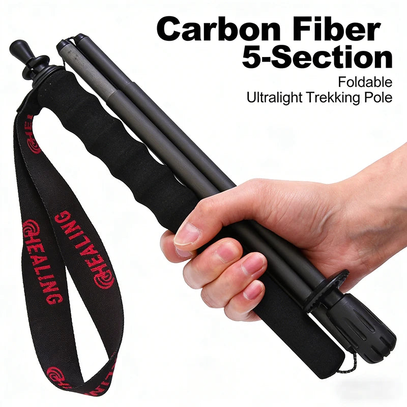 OKHEALING Ultralight Carbon Fiber Trekking Poles 2 Pack for Hiking
