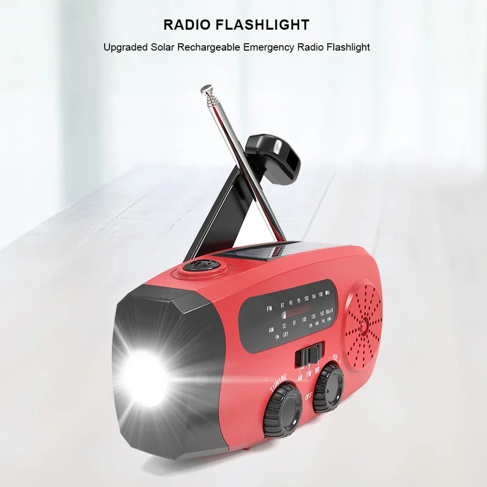 ANENG Portable Emergency Hand Crank Radio With FMAM Weather Led