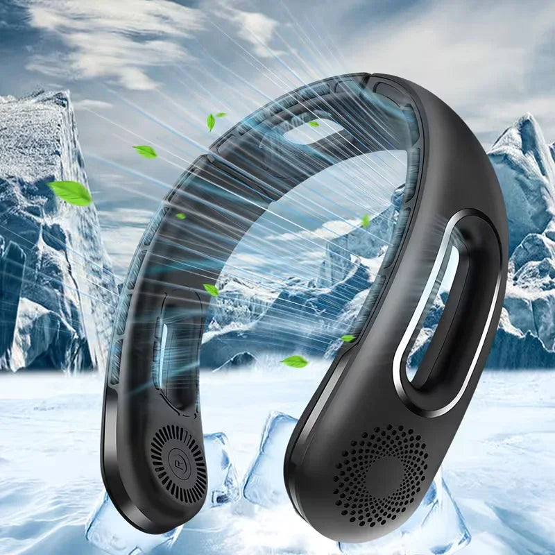 Bladeless Wearable Neck Fan With Rechargeable Battery For Travel