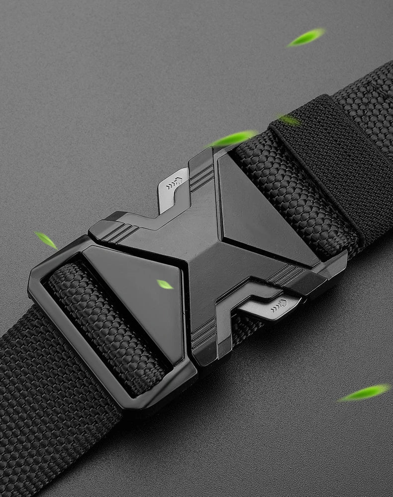 Quick Release Tactical Nylon Braided Elastic Web Belt