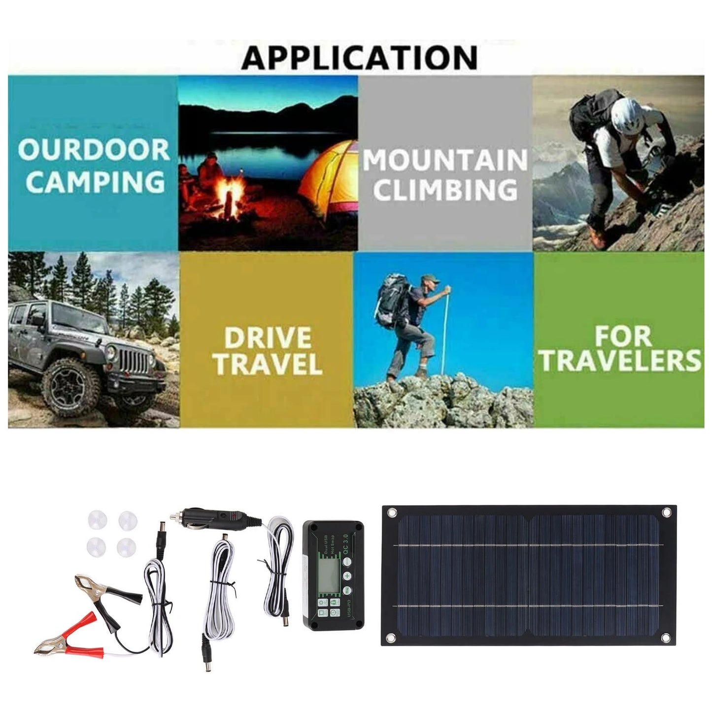 YOSOO Electric Portable 600W Solar Panel Charger Monocrystalline With 100A