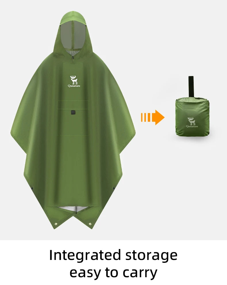 Qunature Multifunctional Waterproof Raincoat For Hiking Outdoor Fishing Camping
