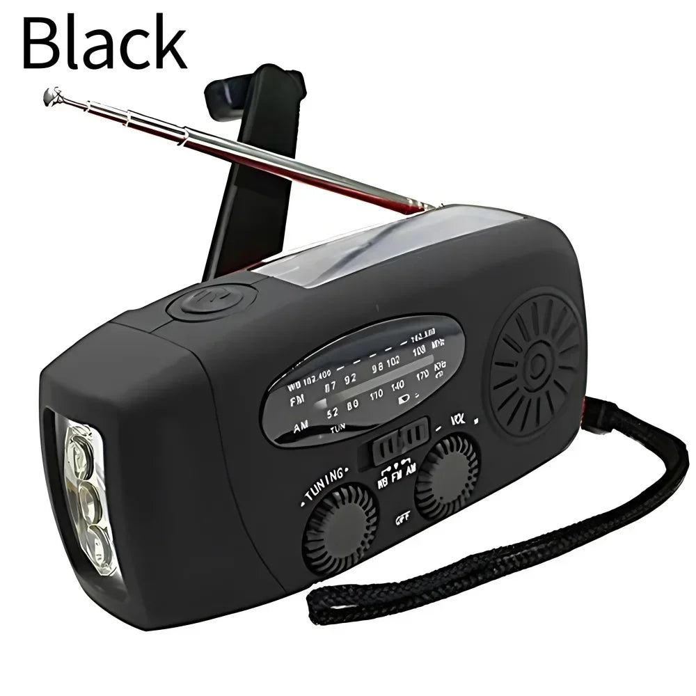 Portable Solar Hand Crank Emergency Radio 2000mAh Power Bank FM AM NOAA Weather Alert LED Flashlight Survival Kit Hurricane Supplies Emergency Preparedness for Home Blackout Severe Weather Camping Outdoor