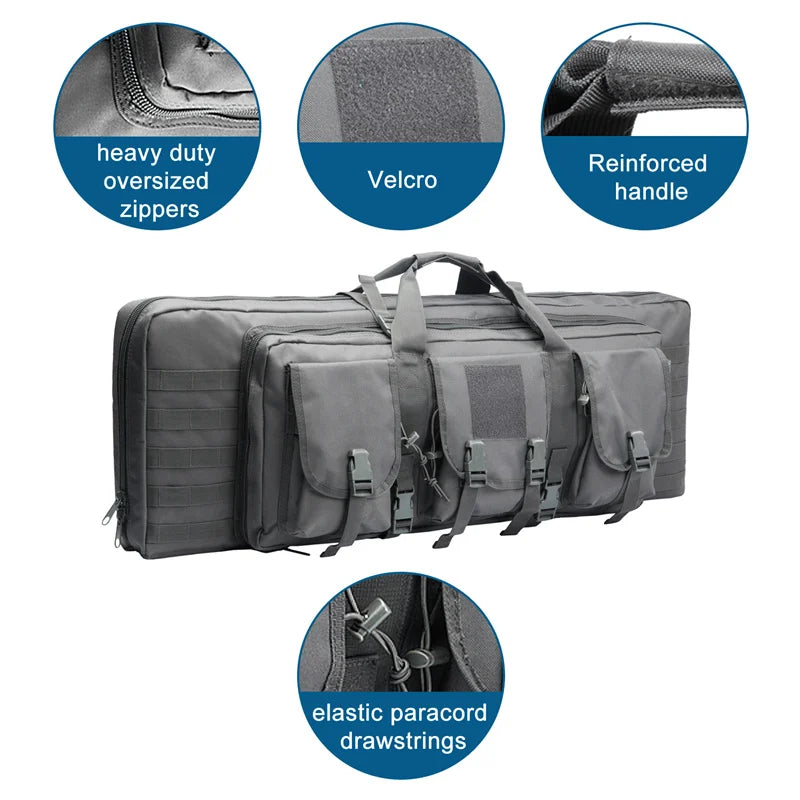 LQARMY Tactical Double Rifle Case Molle Gun Bag Airsoft