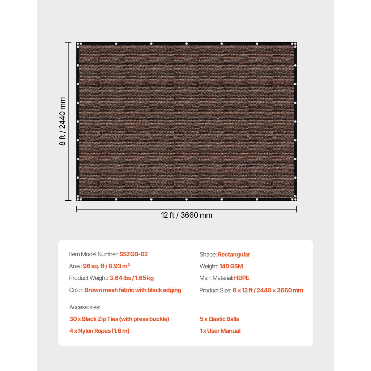 SucceBuy Hdpe Sun Shade Cloth For Outdoor Garden Cover
