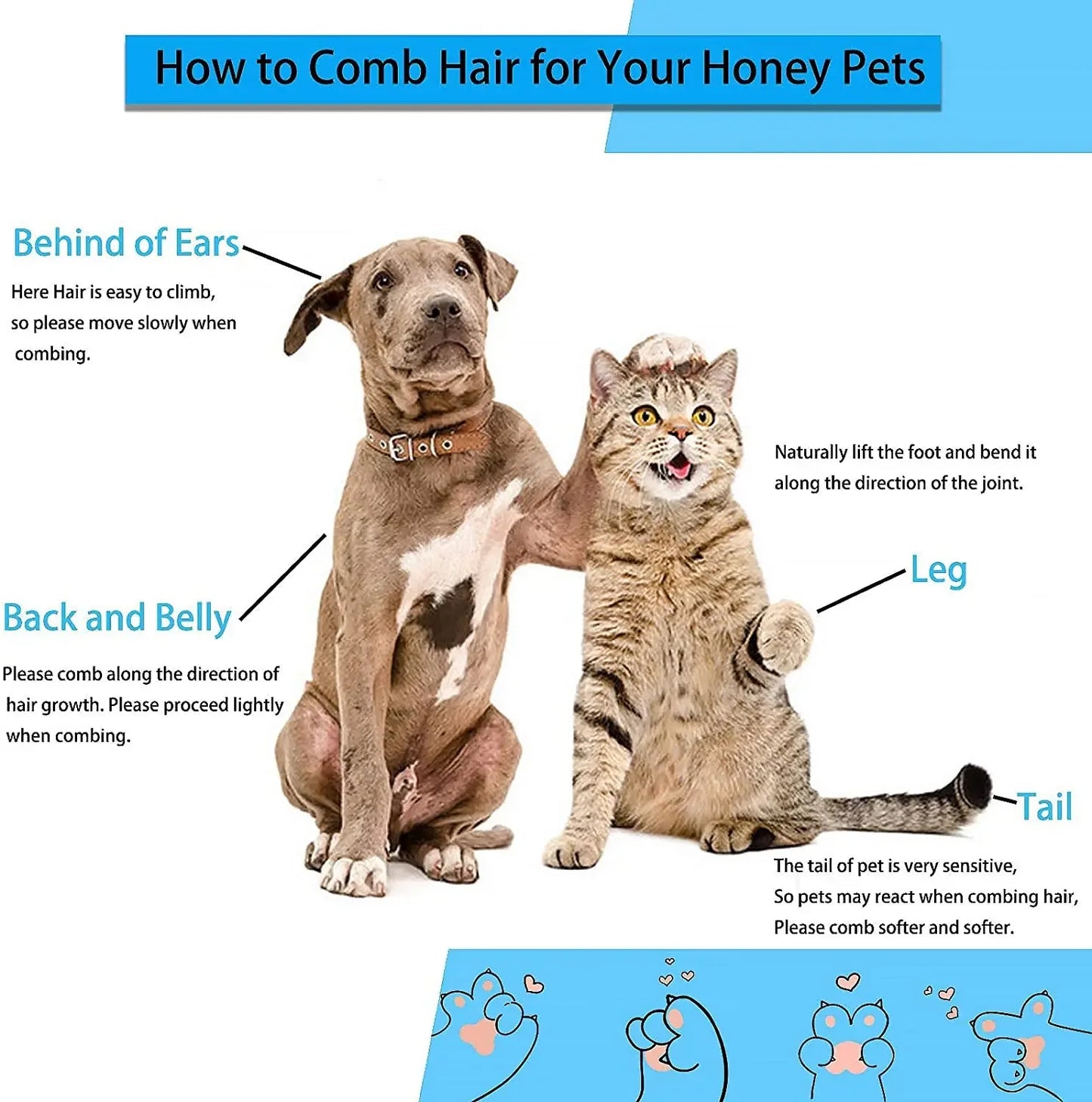 Dog Hair Remover Brush For Cats And Dogs Grooming Cleaning