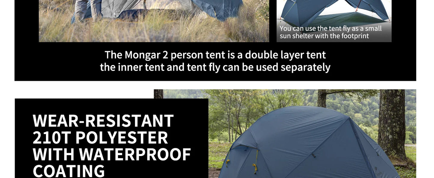 Naturehike Mongar Ultralight Tent 2 Person Waterproof