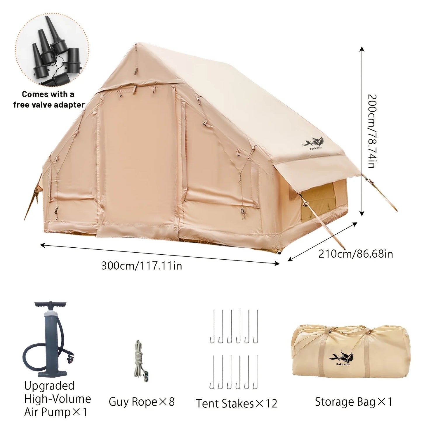 Inflatable Camping Tent With Skylight And Four Season Airflow