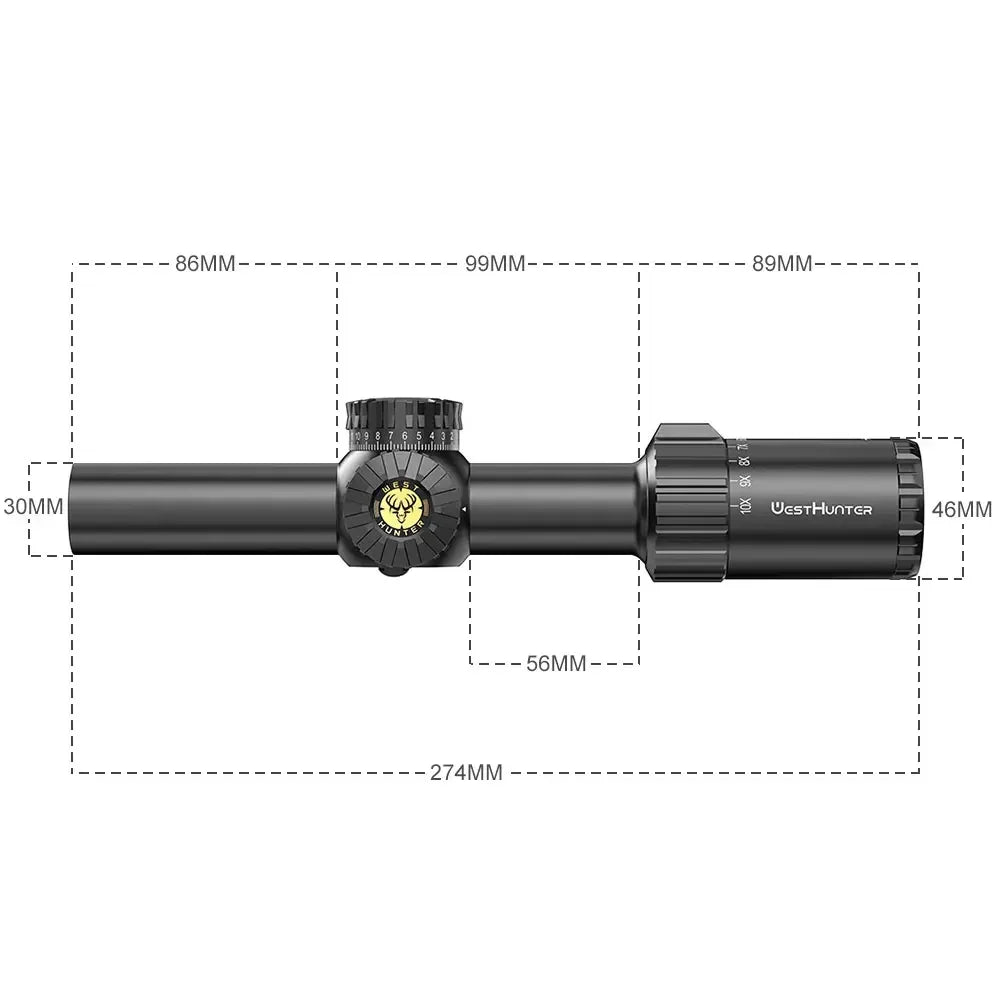 WestHunter HD GEN2 Compact LPVO Red Green Illuminated Hunting Riflescope