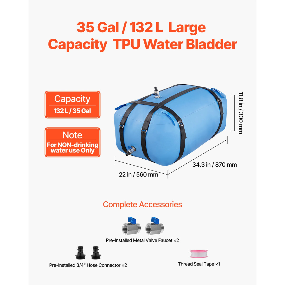SucceBuy Collapsible TPU Water Storage Bladder For Camping And Irrigation