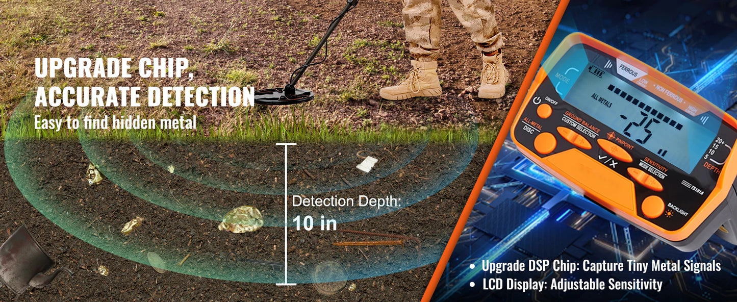 SucceBuy Metal Detector For Adults And Kids LCD 7 Modes