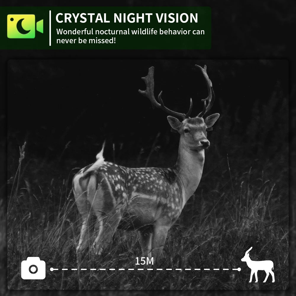 New 8K 60mp Solar Powered Hunting Camera Waterproof MP4 WIFI Infrared Trail Camera 5200mAh Battery for Wild Animals Watching
