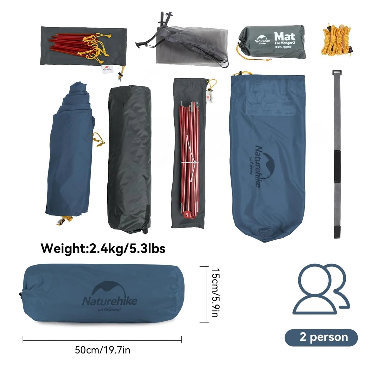 Naturehike Mongar Ultralight Tent 2 Person Waterproof