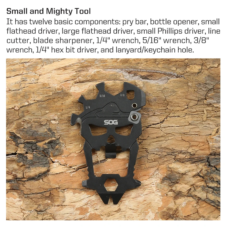 SOG MacV 12-in-1 Skull Keychain Multi-Tool