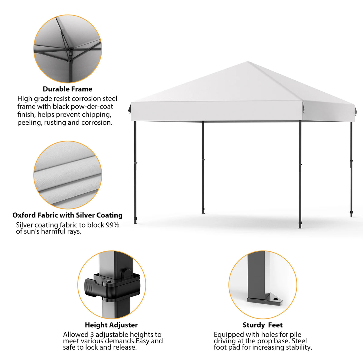 Himiss Heavy Duty Pop Up Canopy Tent Outdoor Gazebo