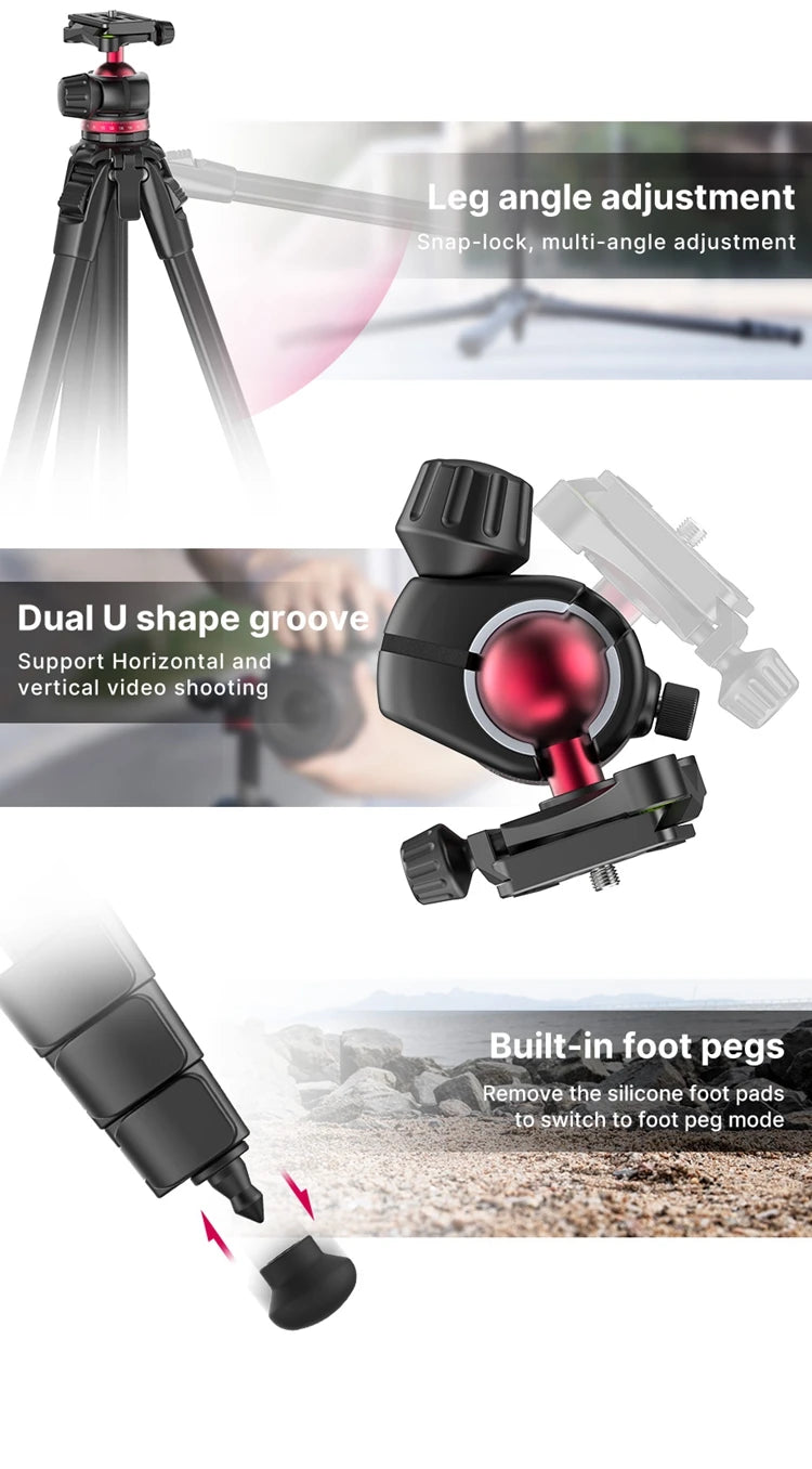 Ulanzi Ombra Aluminum Travel Tripod For Smartphone And Dslr Photography