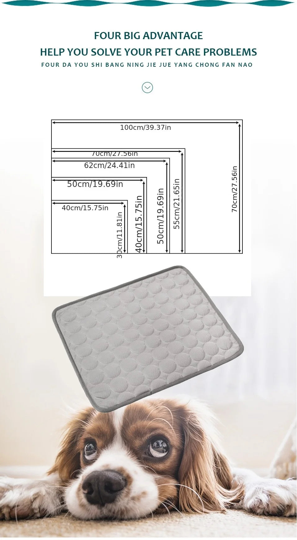 Dog Cooling Mat Portable Self Cooling Pad Bed Durable