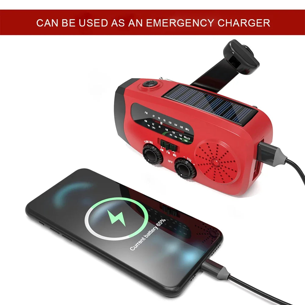ANENG Portable Emergency Hand Crank Radio With FMAM Weather Led