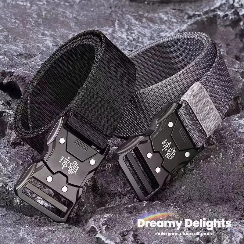 Quick Release Tactical Nylon Braided Elastic Web Belt