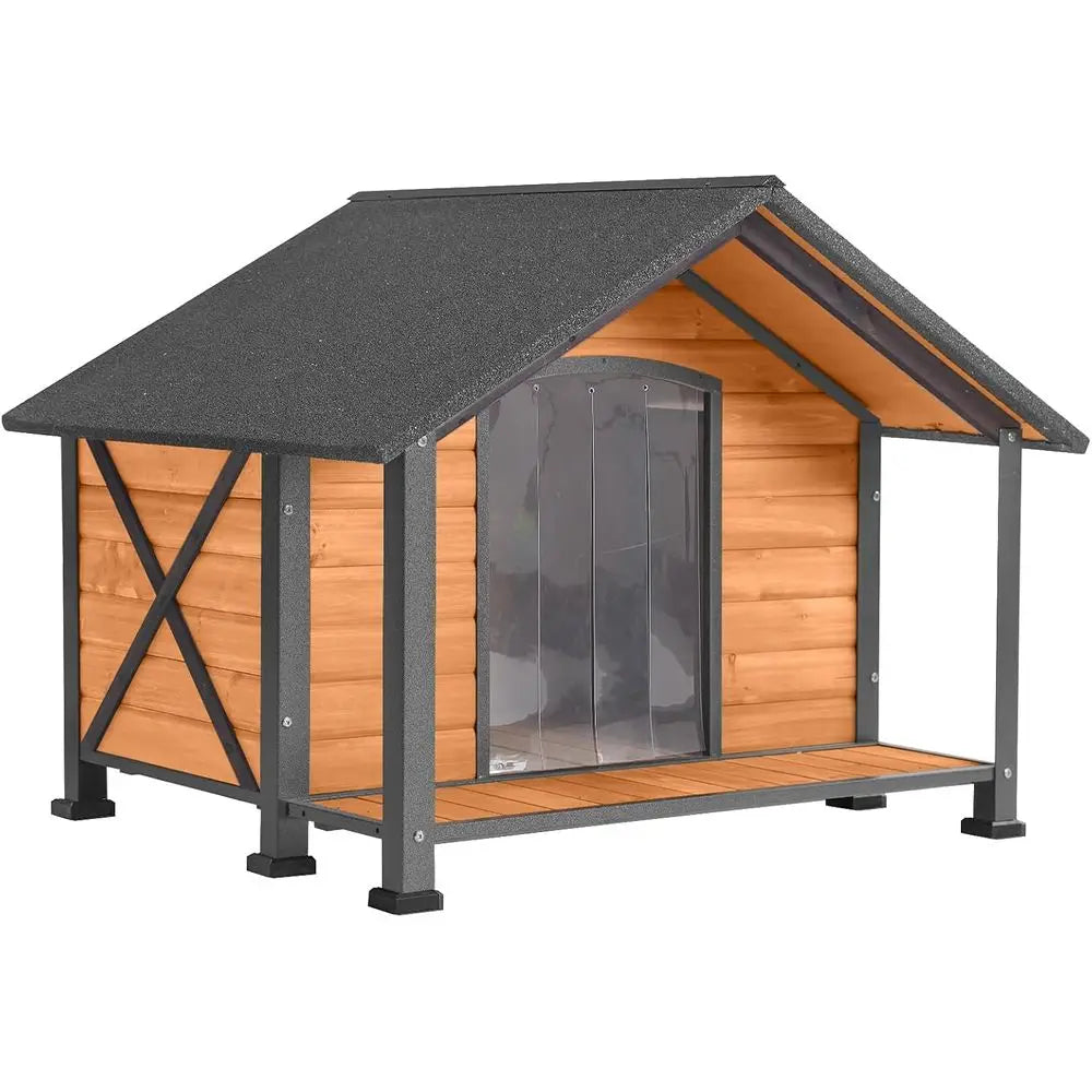 Dog House Outdoor & Indoor Unique All-Around Iron e Dog Kennel or Winter with Raised eet or Small & Medium & Large Dogs,Weatherp