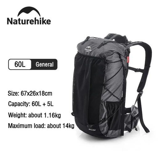 Naturehike Waterproof Mountain Backpack With Rain Cover For Hiking