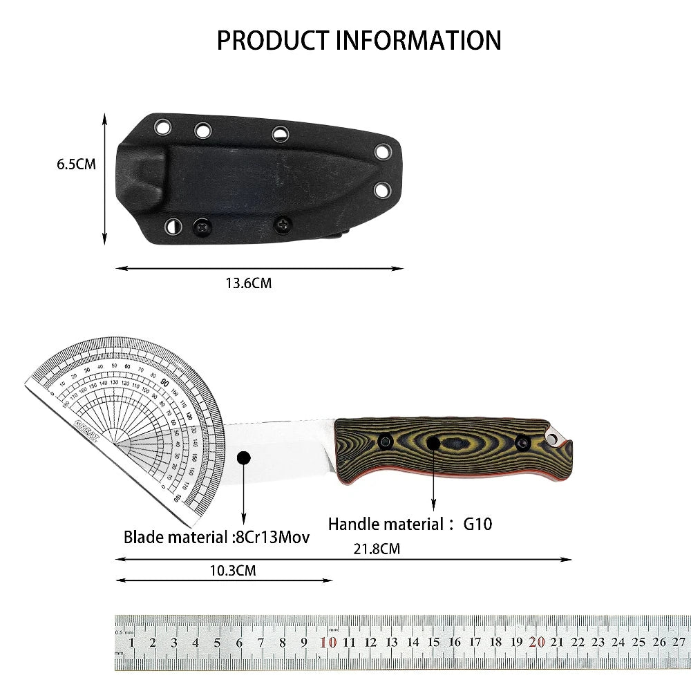 DIY Fixed Blade Knife With 8Cr13Mov Blade And G10 Handle