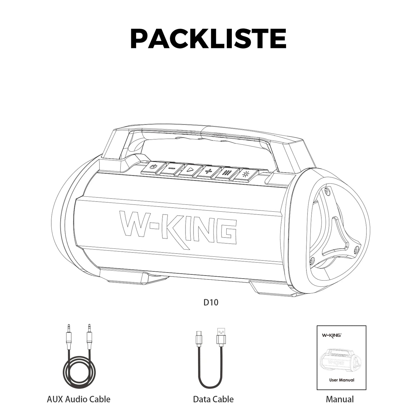 W-King 70W RMS Bluetooth Portable Speaker IPX6 Waterproof
