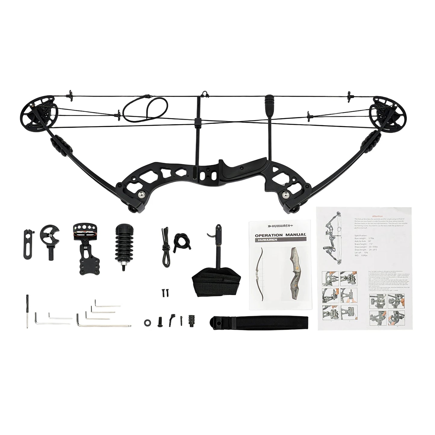 Right Handed Compound Bow Kit With Twelve Arrows For Beginners